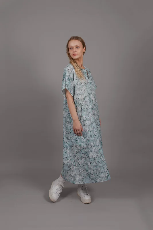 Obi Dress - Aquamarine Turtleneck Neckline Stylish
