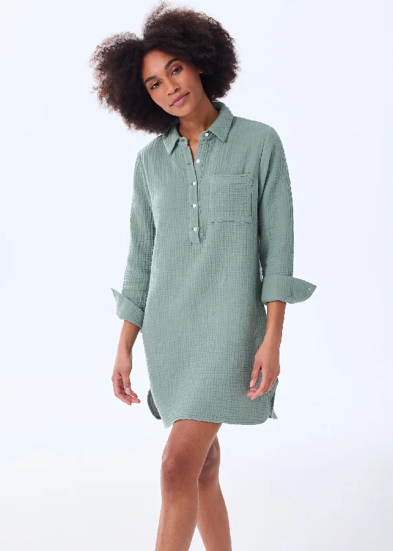 The Organic Cotton Shirt Dress - Triple Gauze Tunics Mesh breathable