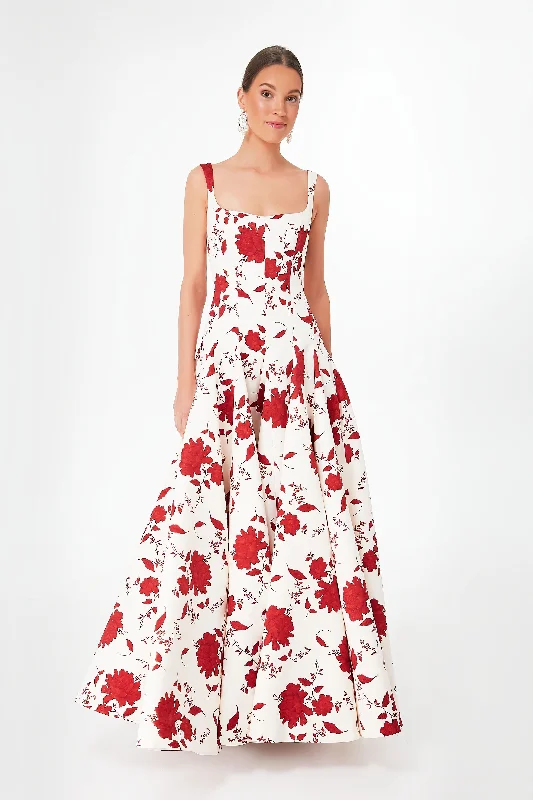 Red Rose Viri Taffeta Faille Dress Tunics Brand named