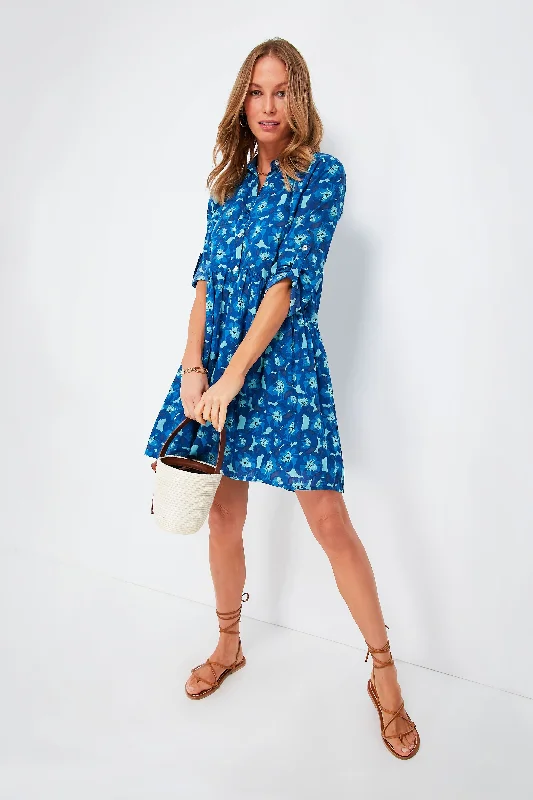 Blue Jacinta Deauville Dress Turtleneck Neckline Stylish