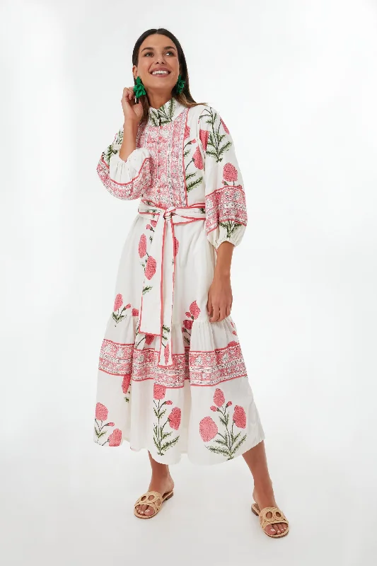 Exclusive Rosy Marigold Flounce Dress Tunics stripes playful