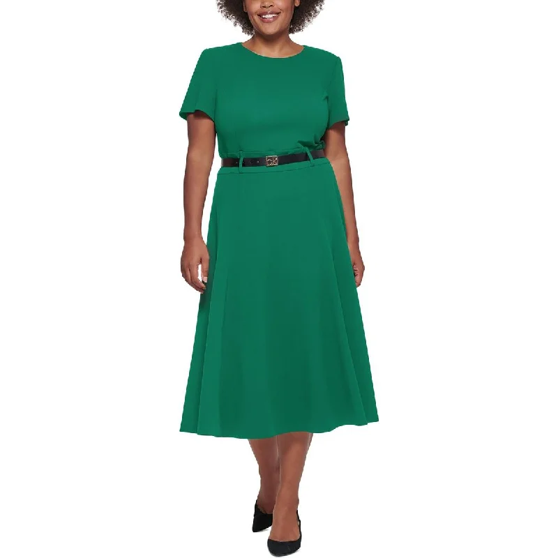Plus Womens Knit Short Sleeves Midi Dress Tunics Bridal satin