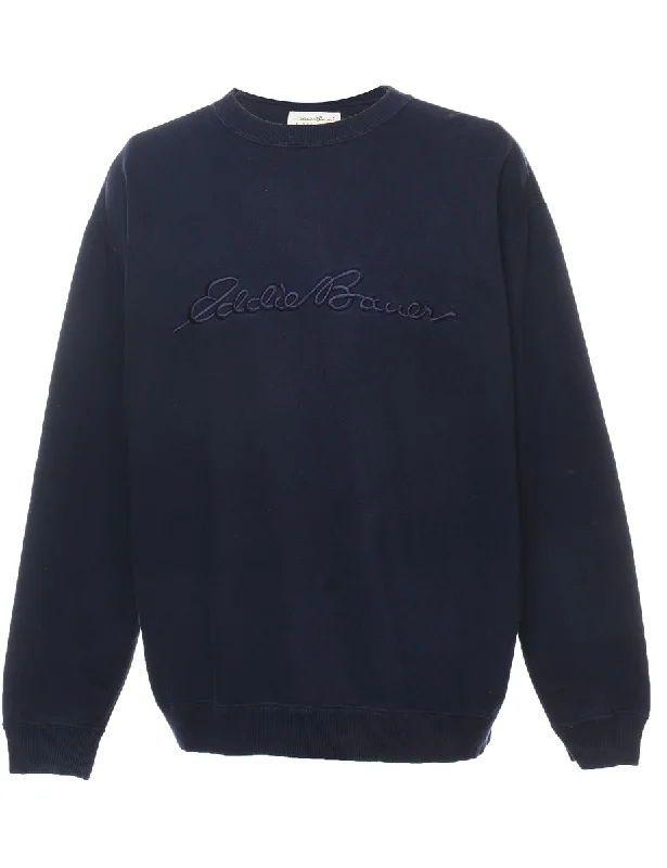 Eddie Bauer Plain Embroidered Sweatshirt - M Hoodie with Belted Waist Structured Tailored Eddie Bauer Plain Embroidered Sweatshirt - M Hoodie with Belted Waist Structured Tailored