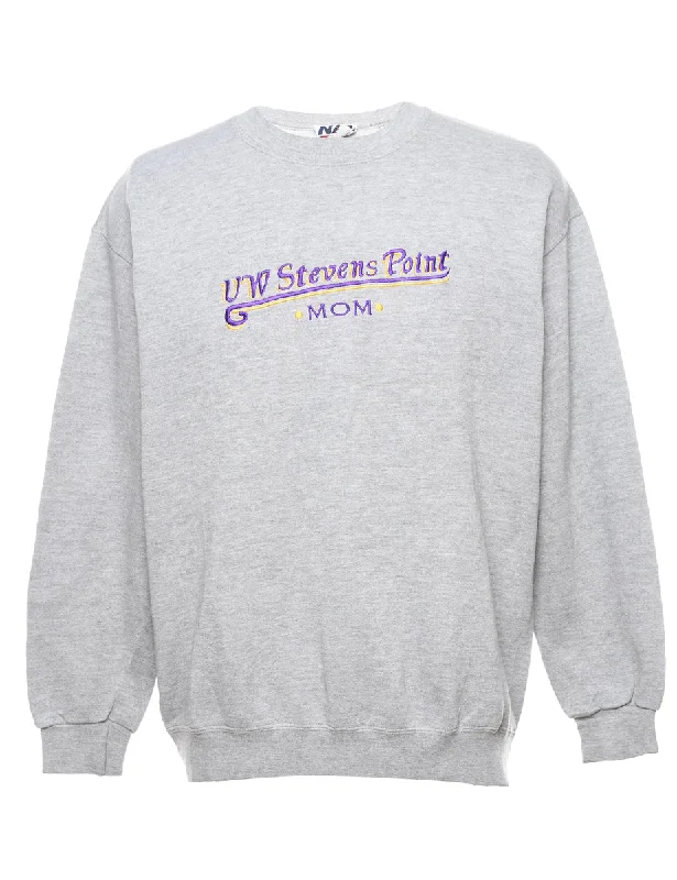 Embroidered Printed Sweatshirt - L Hoodie with Embroidery Detailed Premium
