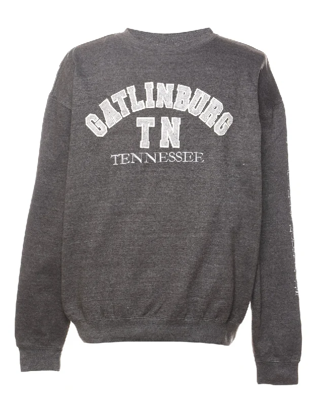 Gatlinburg Printed Sweatshirt - XL Hoodie with Hem Embroidery Detailed Premium