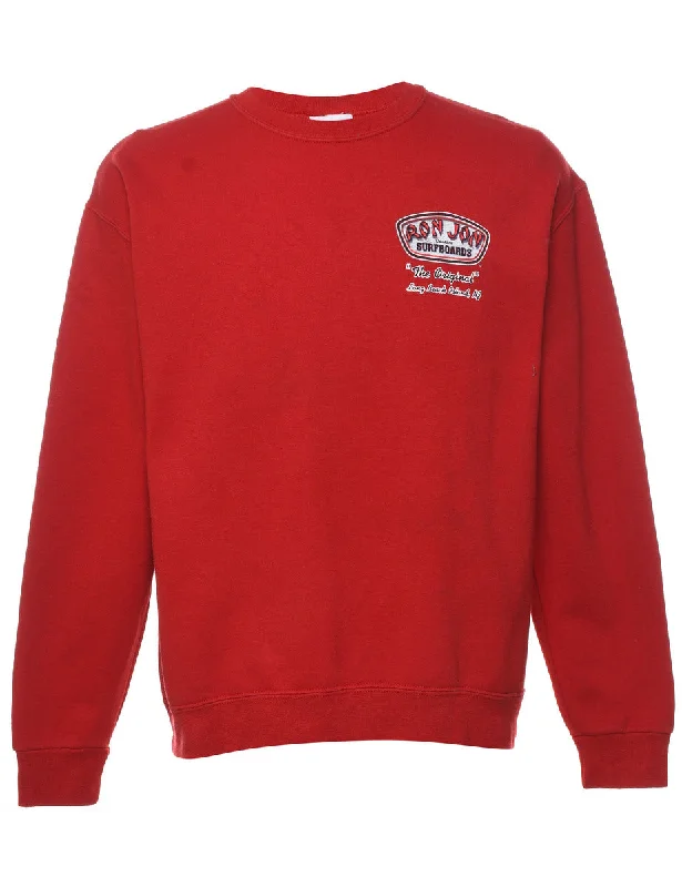 Ron Jon Surf Boards Printed Sweatshirt - M Hoodie with Cropped Fit Short Trendy