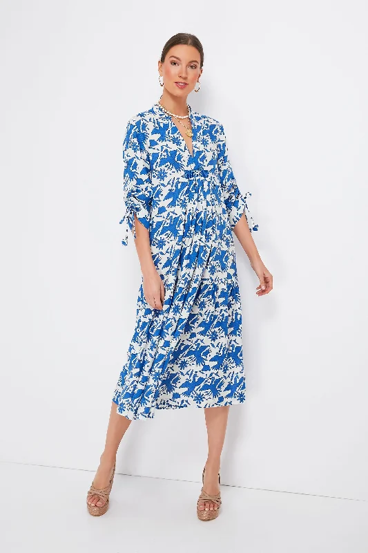 Mexican Blue Bird Catmint Dress Crew Neckline Sporty