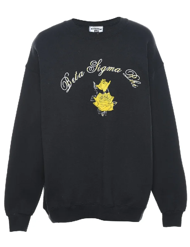 Lee Beta Sigma Lhi Printed Sweatshirt - L Hoodie with Mesh Breathable Sporty