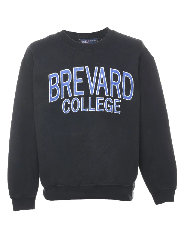 Black Brevard College Printed Sweatshirt - M Hoodie with Ribbed Cuffs Snug Fit Comfort Black Brevard College Printed Sweatshirt - M Hoodie with Ribbed Cuffs Snug Fit Comfort
