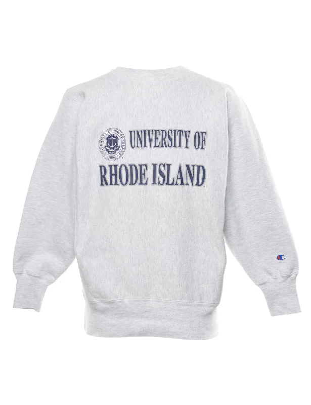 Champion Reverse Weave Printed Sweatshirt - M Hoodie with Applique Textured Unique