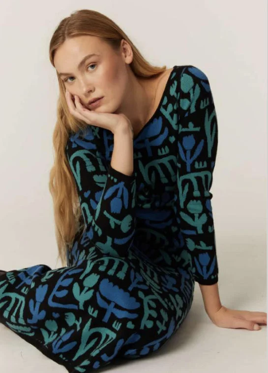 Abstract Tulip Sweater Dress Tunics Wedding white