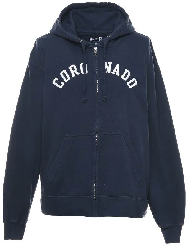 Navy Coronado Hoodie - L Hoodie with Earth Tones Natural Calm