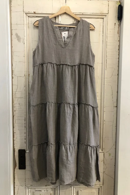 Tiered Linen Tank Dress Tunics Mesh breathable