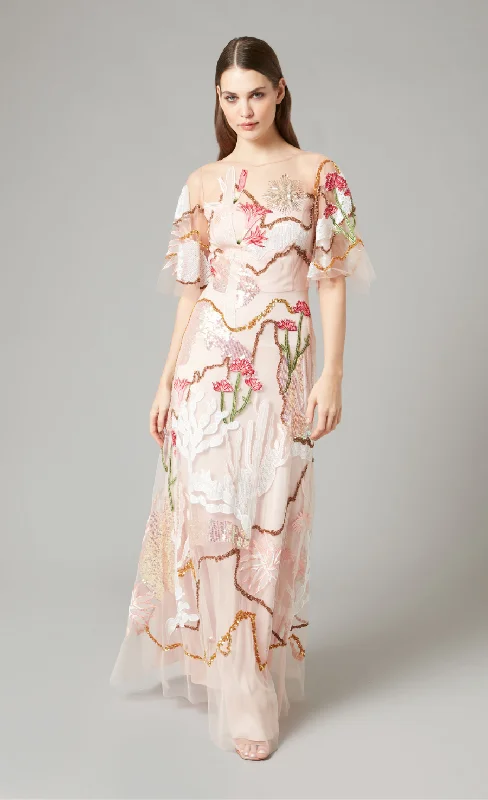 Addison Long Dress - Rosewater Tunics stripes playful