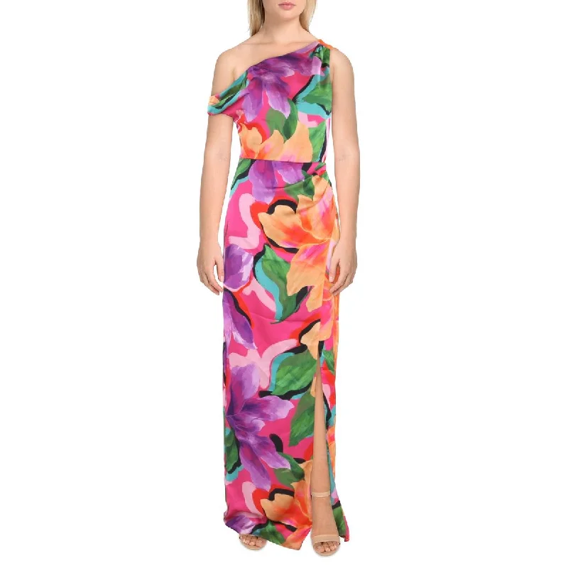 Womens Full Length Printed Maxi Dress Turtleneck Warm Winter