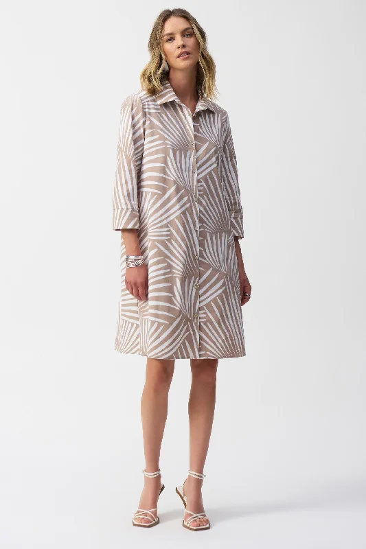 Joseph Ribkoff - Stretch Poplin Tropical Print Shirt Dress Tunics Favorite customer