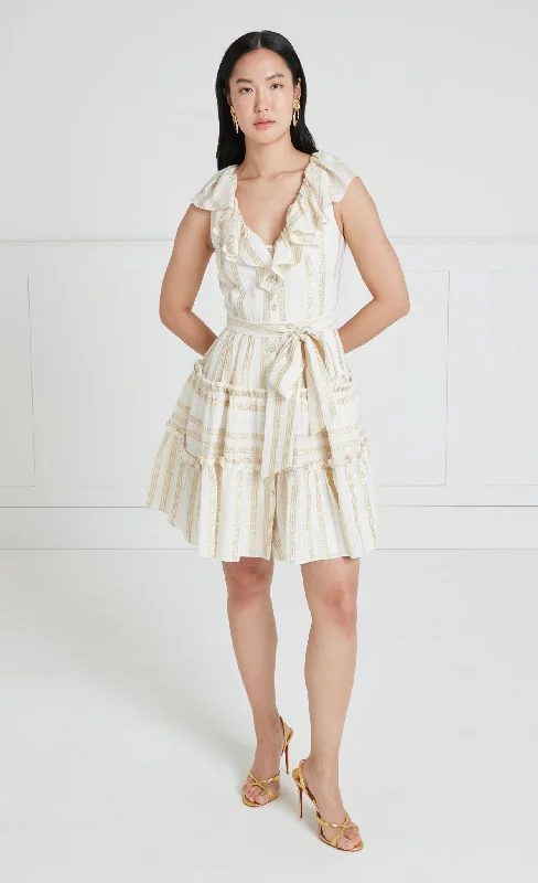 Benoto Mini Dress - Cream/Gold Tunics Winter warm