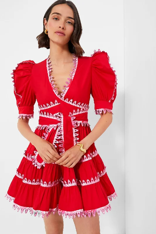 Red Hayley Dress Tunics Winter warm