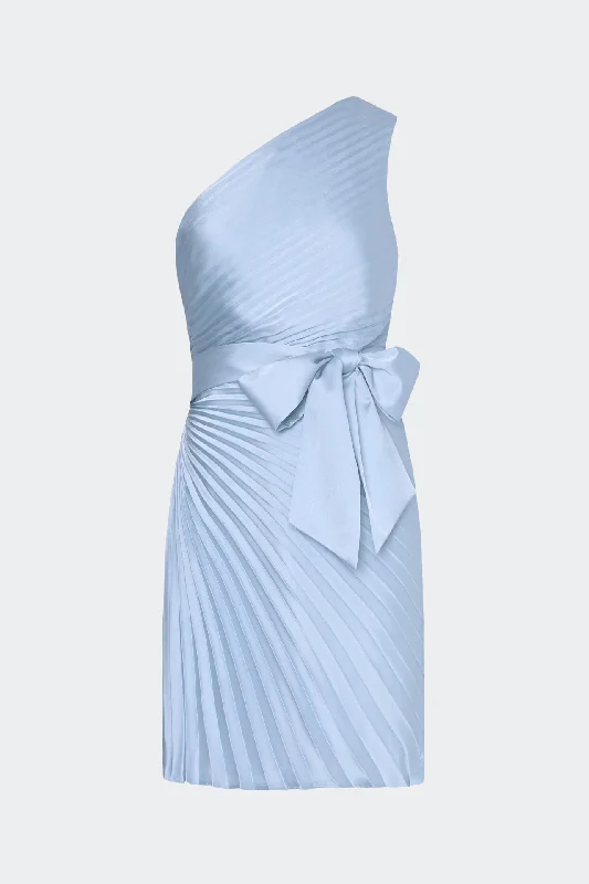 Estie Satin Pleated Mini Dress Tunics Versatile functional