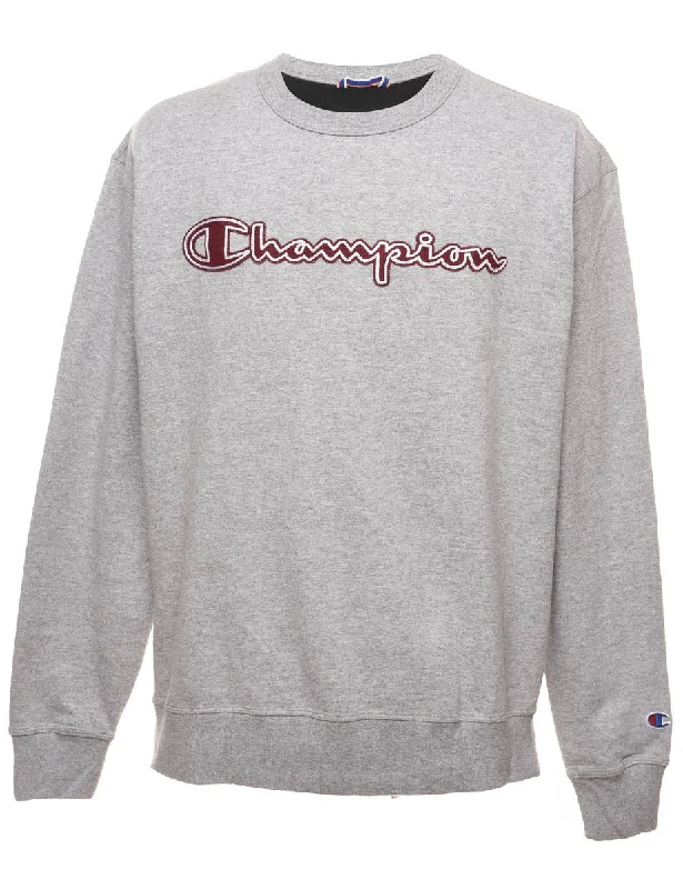 Champion Printed Sweatshirt - L Hoodie with Fur Luxurious Winter