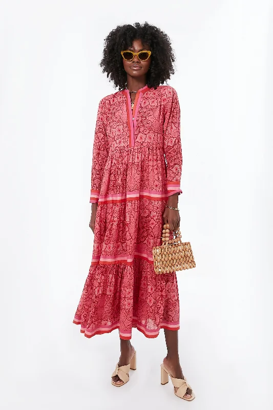 Exclusive Pink Floral Diwali Dress Tunics Custom made