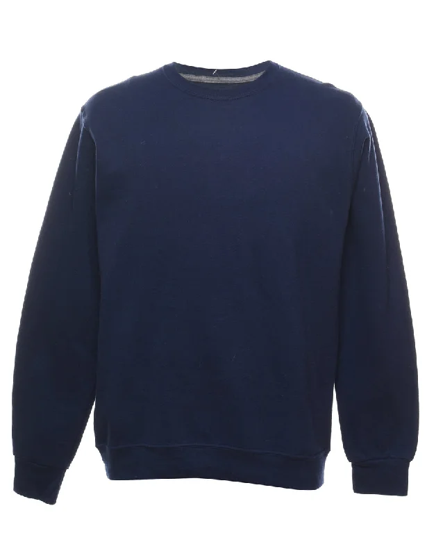 Navy Plain Sweatshirt - M Hoodie with Camouflage Military Edgy
