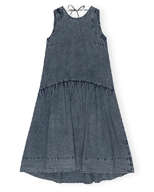 Open Back Midi Dress Sky Captain Tunics Fashionable trendy