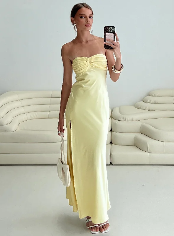 Chevalier Strapless Maxi Dress Lemon Tunics Review highly