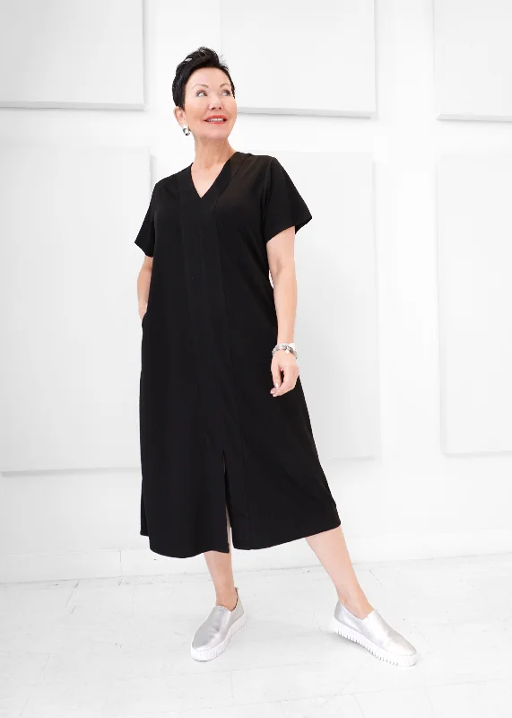Luxe Modal - Scuba V-neck Midi Dress Tunics Timeless classic
