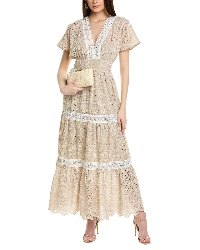 Elie Tahari Eyelet Midi Dress Tunics Handmade artisanal