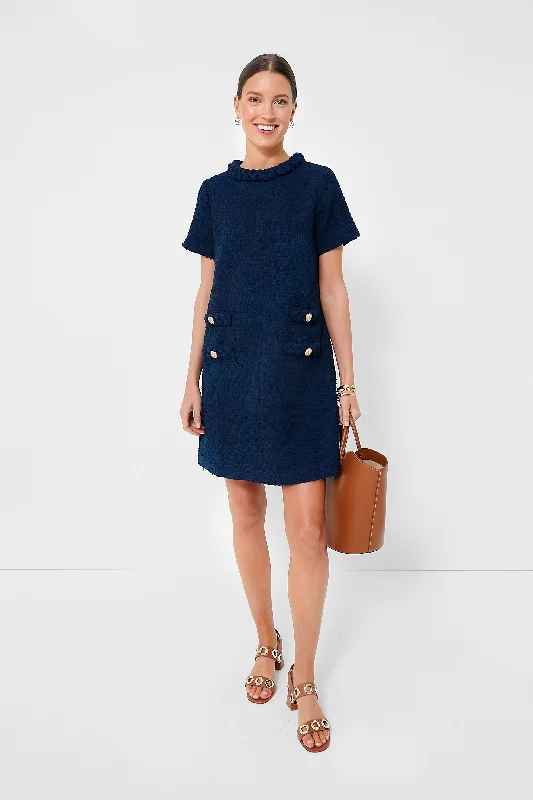 Navy Tweed Jackie Dress Tunics Stylish modern