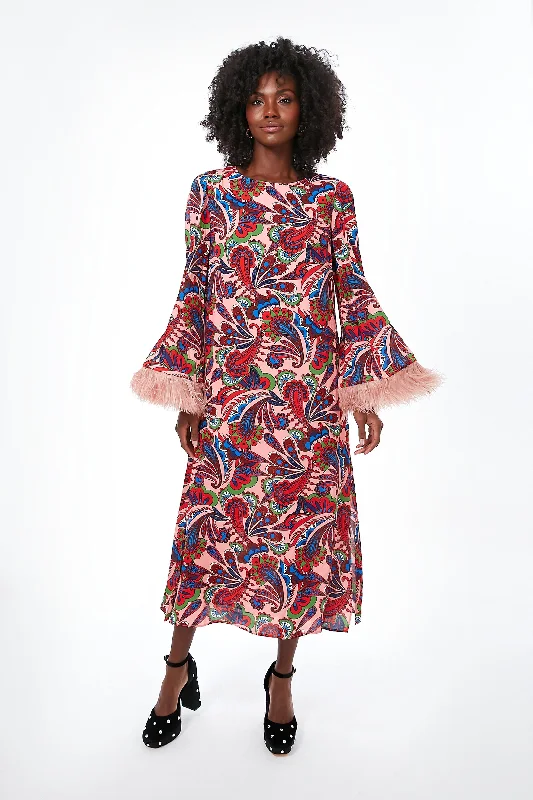 Pink Paisley Frankie Crepe Dress Tunics Fashionable chic