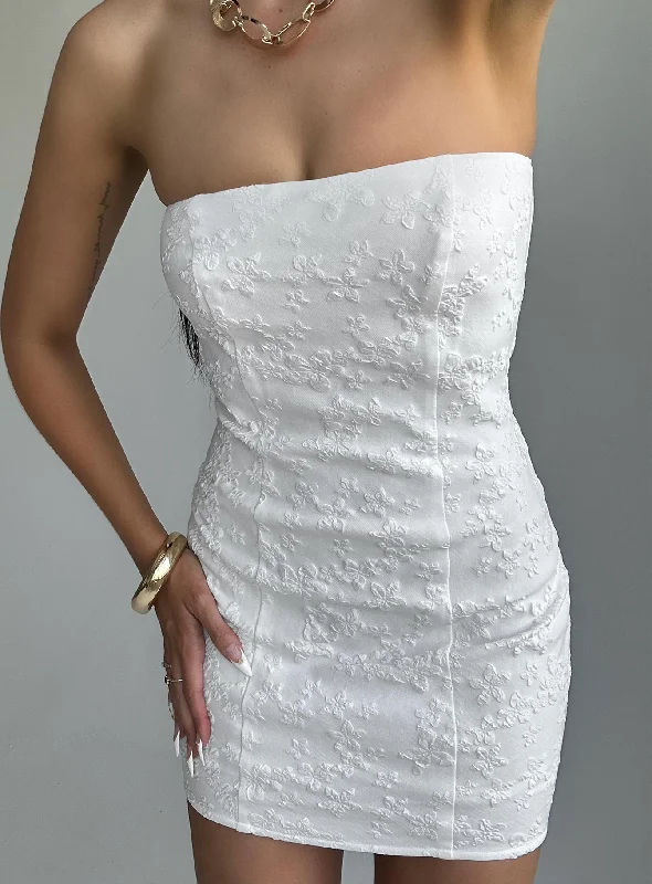 Anja Mini Dress White Tunics Sophisticated sleek