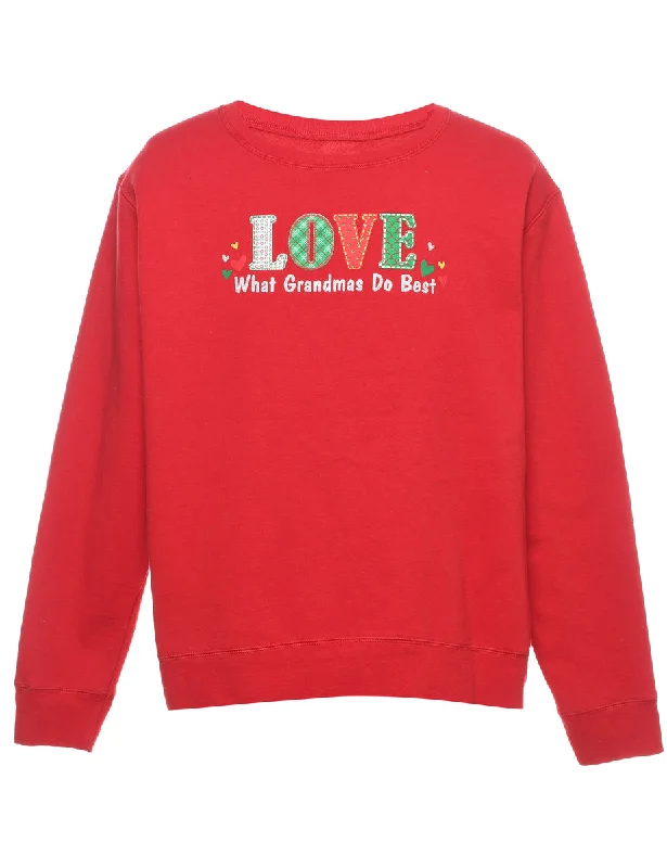 Festive Season Christmas Sweatshirt - XL Hoodie with Exposed Zipper Edgy Industrial