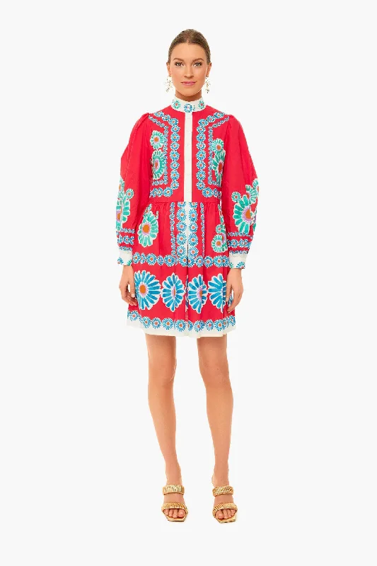 Daisy Placee Red Shorty Dress Tunics Polka dots
