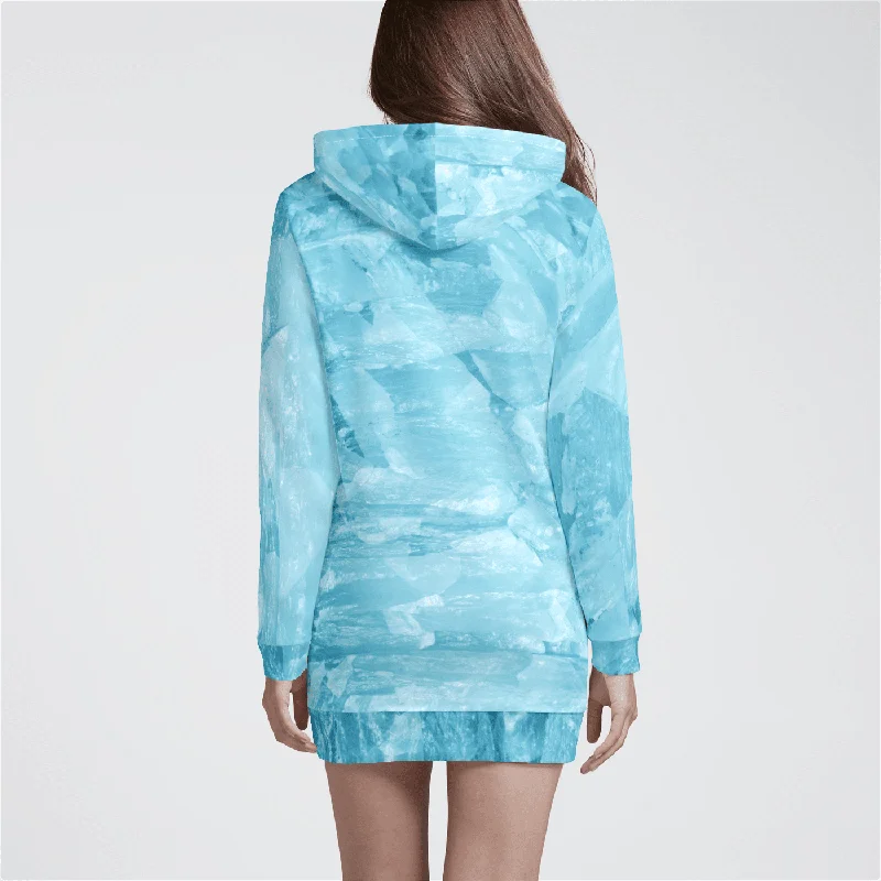 Jadeite Jewel  Womens Hoodie Dress Hoodie with Hem Drawcord Adjustable Customizable