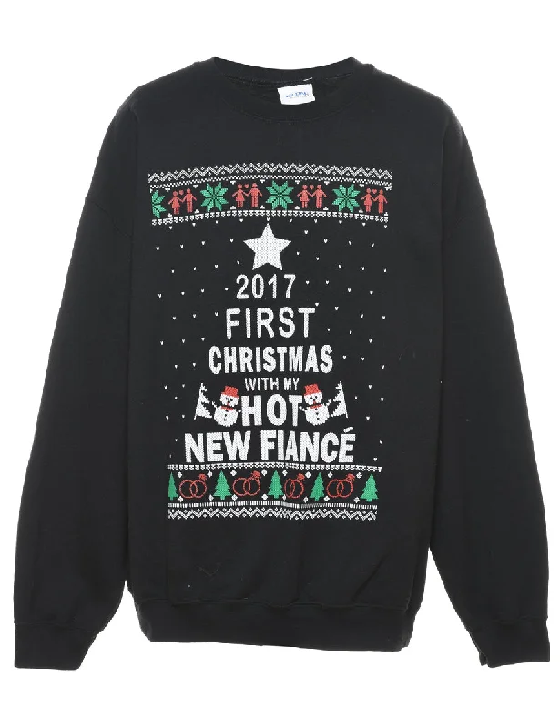 Black Christmas Sweatshirt - XL Hoodie Sweatshirt Pullover