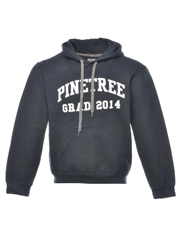 Pinetree Black & White Printed Hoodie - S Hoodie with Thumb Holes Functional Cozy