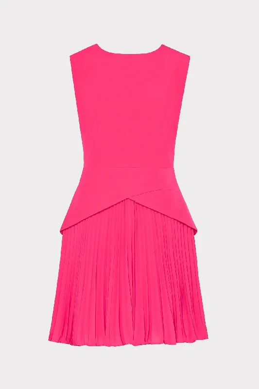 Haddy Pleated Mini Dress empire Waist empire