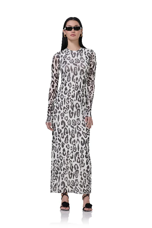 Didi Dress - Stark Leopard Tunics Fleece cozy