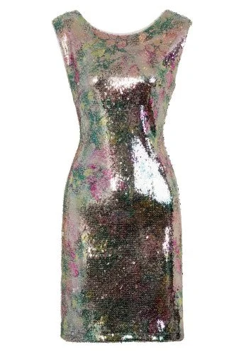 Girls On Film Womens/Ladies Aion Metallic Sequin Dress Boat Neckline Classic