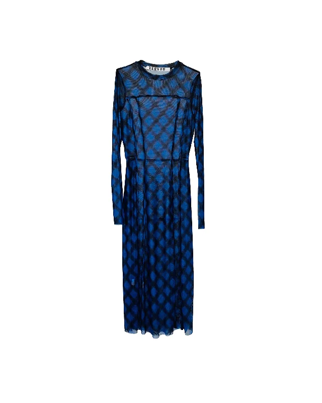 Criss-Cross Dress - Blue Tunics Sophisticated sleek