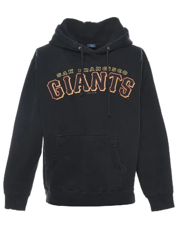 Black San Francisco Giants MLBP Hooded Sports Sweatshirt - S Hoodie with Hem Detail Decorative Unique Black San Francisco Giants MLBP Hooded Sports Sweatshirt - S Hoodie with Hem Detail Decorative Unique