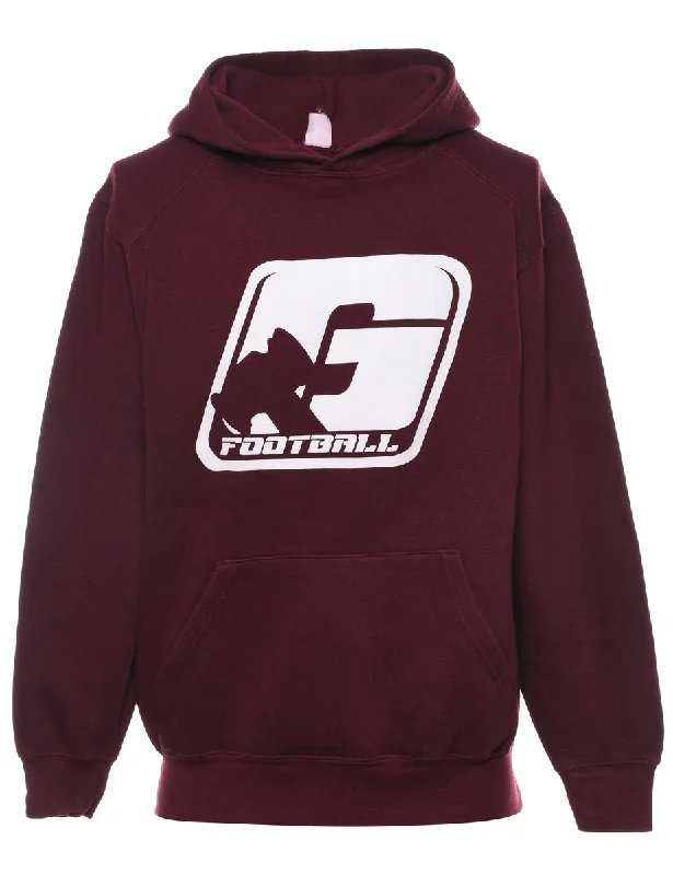 Plum Football Hoodie - S Hoodie Jacket Zipper Layering
