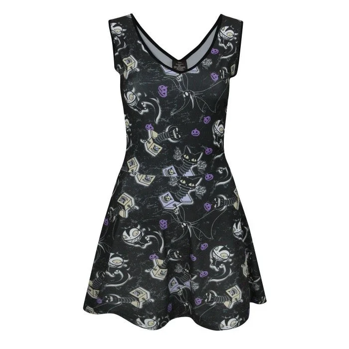 Nightmare Before Christmas Womens/Ladies Vampire Teddy Dress Cowl Neckline Elegant