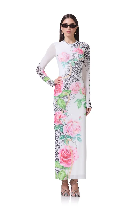 Didi Dress - Zebra Rose Crew Neckline Sporty