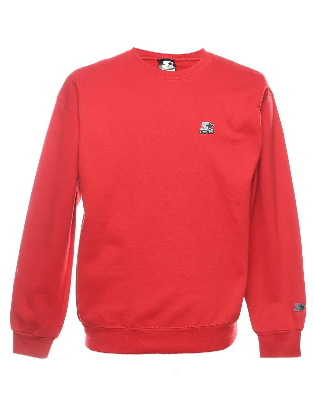 Starter Red Embroidered Classic Sweatshirt - M Hoodie with Earth Tones Natural Calm