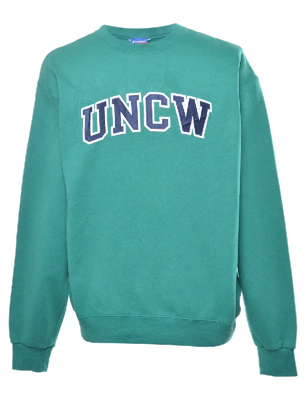 Champion UNCW Printed Sweatshirt - M Hoodie with Cropped Fit Short Trendy