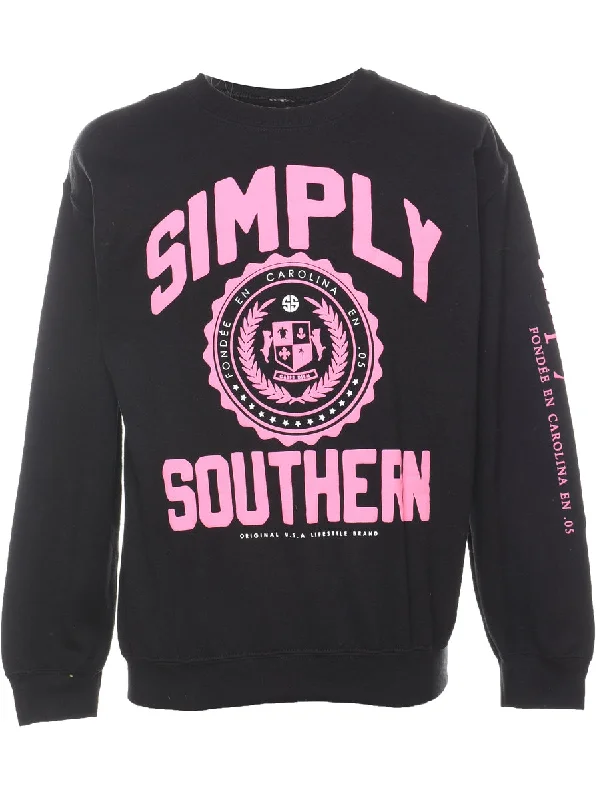 Simply Southern Printed Sweatshirt - M Hoodie with Mesh Breathable Sporty