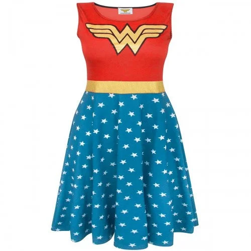Wonder Woman Womens/Ladies Costume Dress Tunic Top Casual